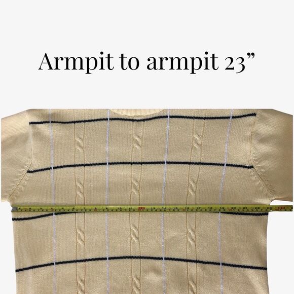 Bill Blass Men’s Sweater XL Cable Knit Crew Neck Striped - Picture 5 of 8